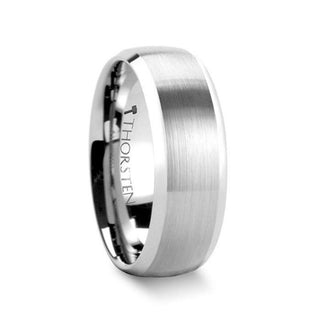 POLARIS Domed Brushed Finish Tungsten Ring with Polished Bevels - 6mm or 8mm - Thorsten Rings