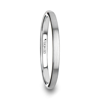 JESSAMINE Domed Tungsten Carbide Ring with Brushed Finish for Her - 2mm - Thorsten Rings