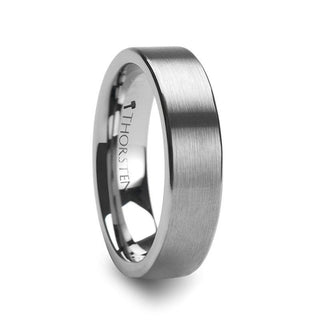 MESSALINA Flat Brushed Finish Tungsten Carbide Wedding Band - 4mm - 6mm - Thorsten Rings