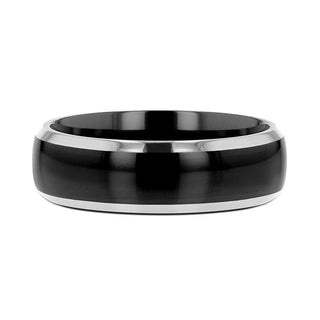 MASERATI Black Tungsten Ring with Polished Domed Beveled Edges - 4mm - 10mm - Thorsten Rings