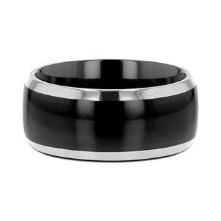 MASERATI Black Tungsten Ring with Polished Domed Beveled Edges - 4mm - 10mm - Thorsten Rings