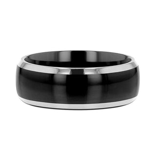 MASERATI Black Tungsten Ring with Polished Domed Beveled Edges - 4mm - 10mm - Thorsten Rings