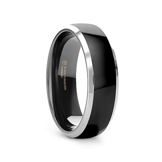 MASERATI Black Tungsten Ring with Polished Domed Beveled Edges - 4mm - 10mm - Thorsten Rings