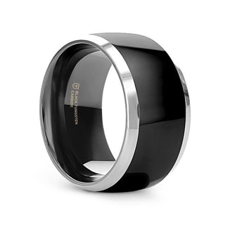 MASERATI Black Tungsten Ring with Polished Domed Beveled Edges - 4mm - 10mm - Thorsten Rings