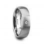 PEGASUS Brushed and Domed Tungsten Carbide Wedding Ring with White Diamond - 6mm & 8mm - Thorsten Rings