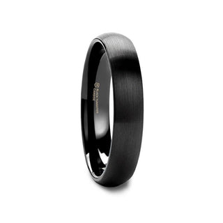 GEORGIA Domed Brush Finished Black Tungsten Carbide Wedding Band for Women - 2mm - Thorsten Rings