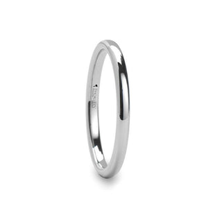 PHILADELPHIA Domed White Tungsten Carbide Ring - 2mm - Thorsten Rings