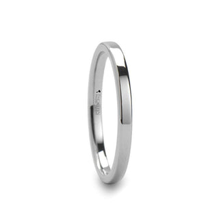 MESA Flat Style White Tungsten Ring for Women - 2mm - Thorsten Rings