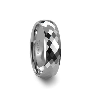 NIVEA 288 Diamond Faceted Women's White Tungsten Ring - 4mm - 6mm - Thorsten Rings