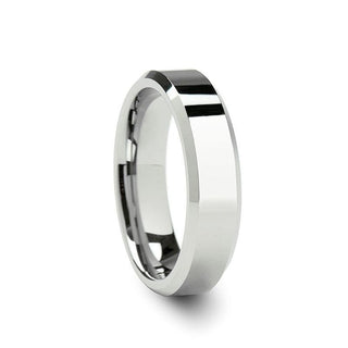 ROMA Womens Beveled Tungsten Carbide Wedding Ring - 4mm & 6mm - Thorsten Rings