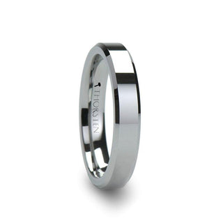 ROMA Womens Beveled Tungsten Carbide Wedding Ring - 4mm & 6mm - Thorsten Rings