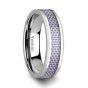 IRIS Beveled Tungsten Wedding Band With Purple Carbon Fiber Inlay - 4mm & 6mm - Thorsten Rings