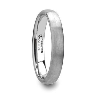 VIRGINIA Domed Brush Finished Women's White Tungsten Ring - 4mm - Thorsten Rings