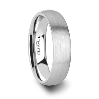 BRONWEN Domed White Tungsten Carbide Ring with Brushed Finish for Her - 2mm - Thorsten Rings