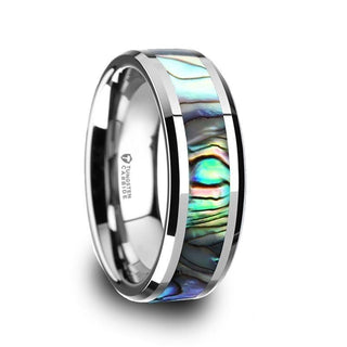 MAUI Tungsten Wedding Band with Mother of Pearl Inlay - 4mm - 10mm - Thorsten Rings