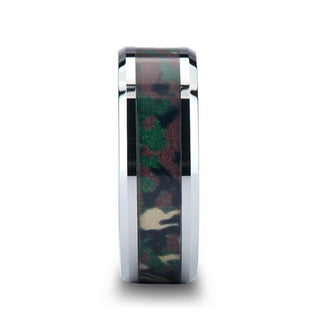 COMMANDO Tungsten Wedding Ring with Military Style Jungle Camouflage Inlay - 6mm - 10 mm - Thorsten Rings