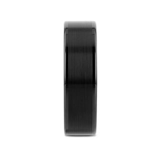 VULCAN Flat Black Tungsten Ring with Brushed Center & Polished Edges - 4mm - 12mm - Thorsten Rings